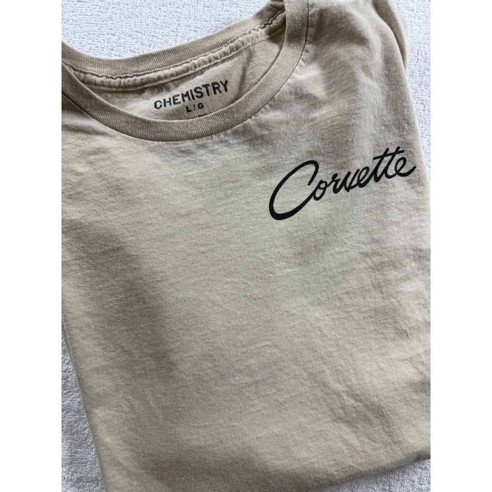 GM Chevrolet 1975 Chevy Corvette T Shirt Tan Sz. L